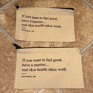 ZO SKIN HEALTH Zein Obagi, MD 2 Canvas Skincare Cosmetics Zippered Bags